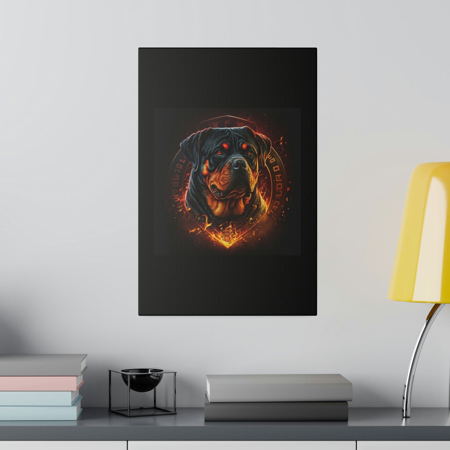 Matte Canvas, Stretched, 0.75" Rottweiler Ai Art