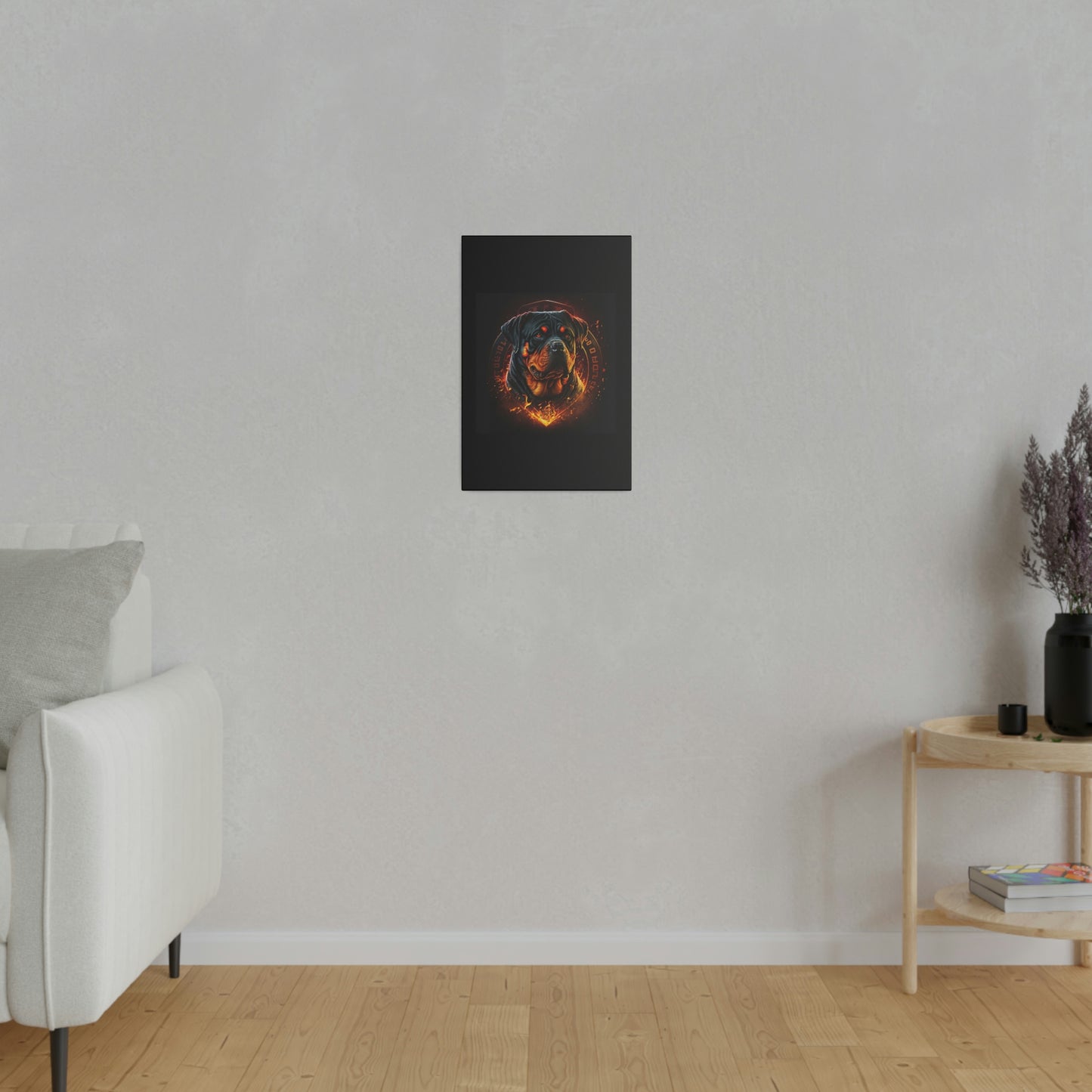 Matte Canvas, Stretched, 0.75" Rottweiler Ai Art