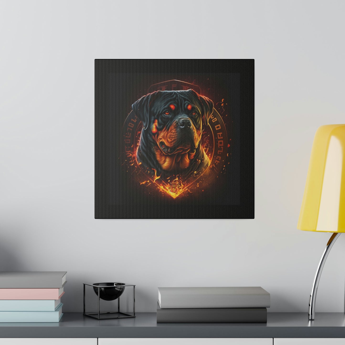 Matte Canvas, Stretched, 0.75" Rottweiler Ai Art