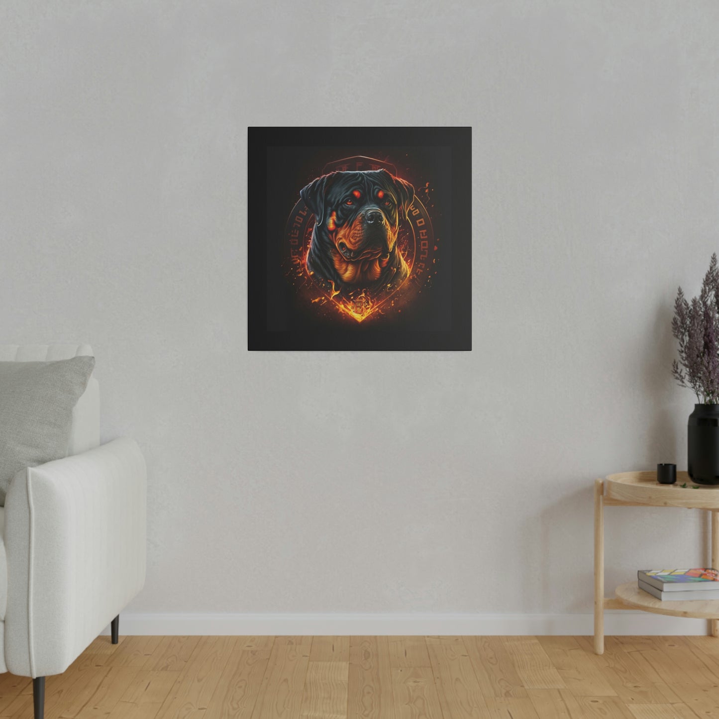 Matte Canvas, Stretched, 0.75" Rottweiler Ai Art