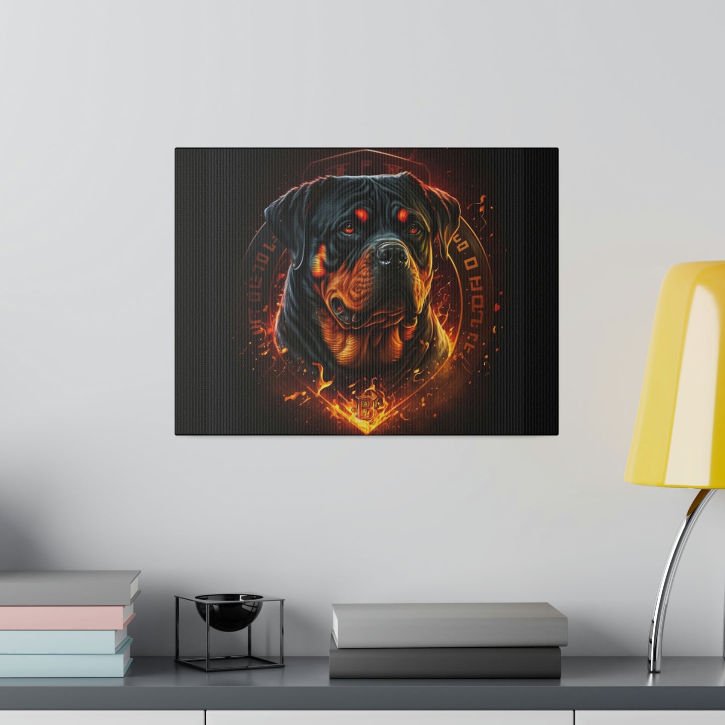 Matte Canvas, Stretched, 0.75" Rottweiler Ai Art