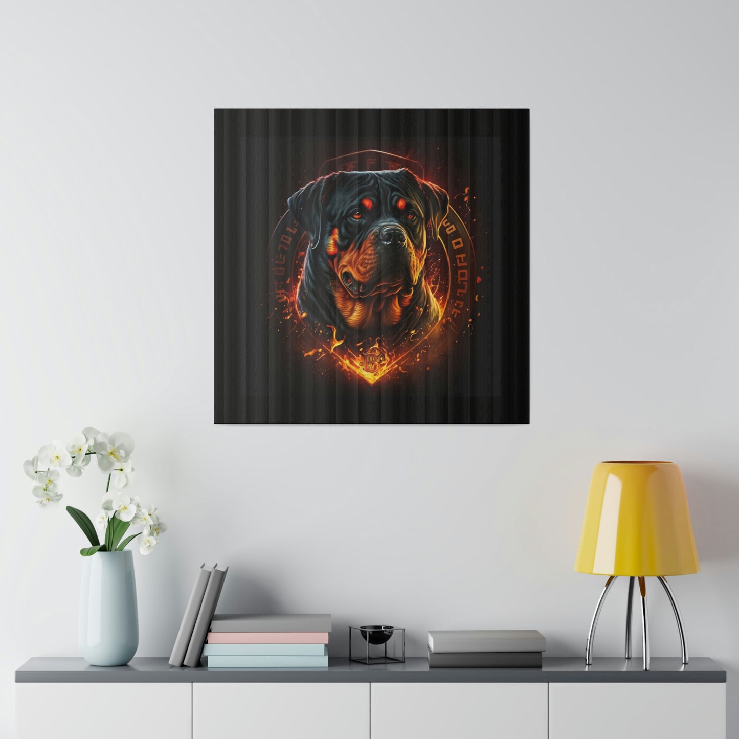 Matte Canvas, Stretched, 0.75" Rottweiler Ai Art